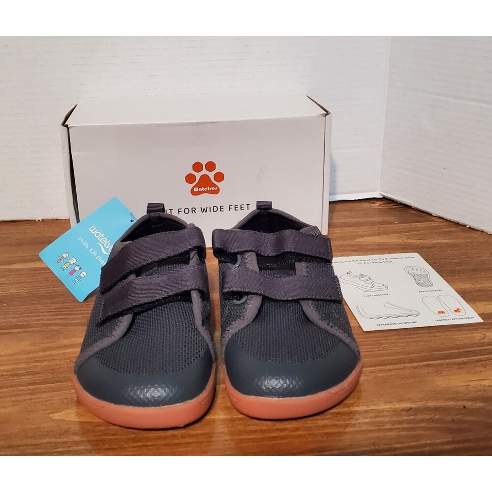 NIB WateLves Toddler Little Kids Wide Barefoot Shoes Size 29 (US 11.5) Dark Gray